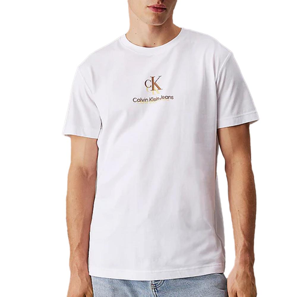 T-shirt Blanc Homme Calvin Klein Jeans Shadow pas cher