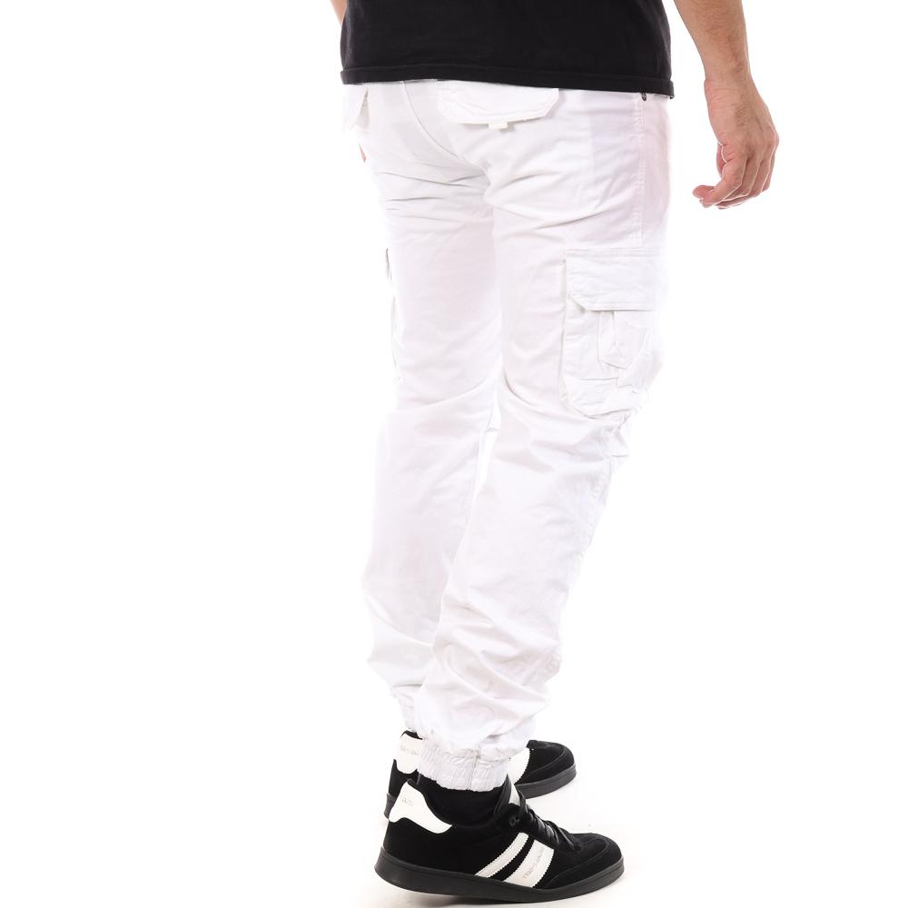 Pantalon Cargo Blanc Homme Paname Brothers Costa vue 2