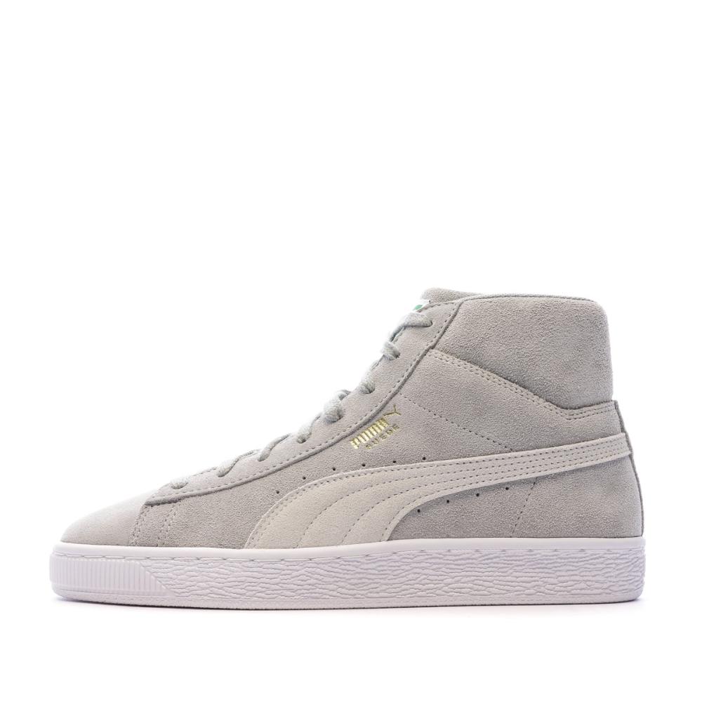 Baskets Grises Mixte Puma Suede Mid XXI pas cher