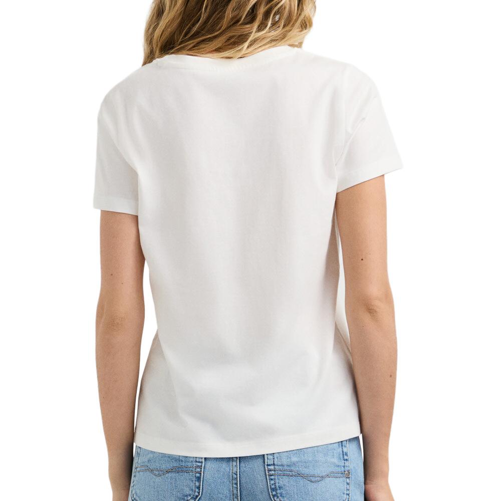 T-Shirt Blanc/Bleu Femme Pepe jeans Cristina vue 2
