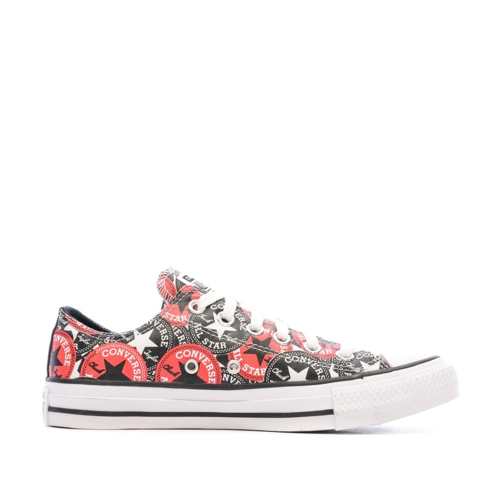 Baskets Noir/Rouge Femme Converse Chuck Taylor vue 2