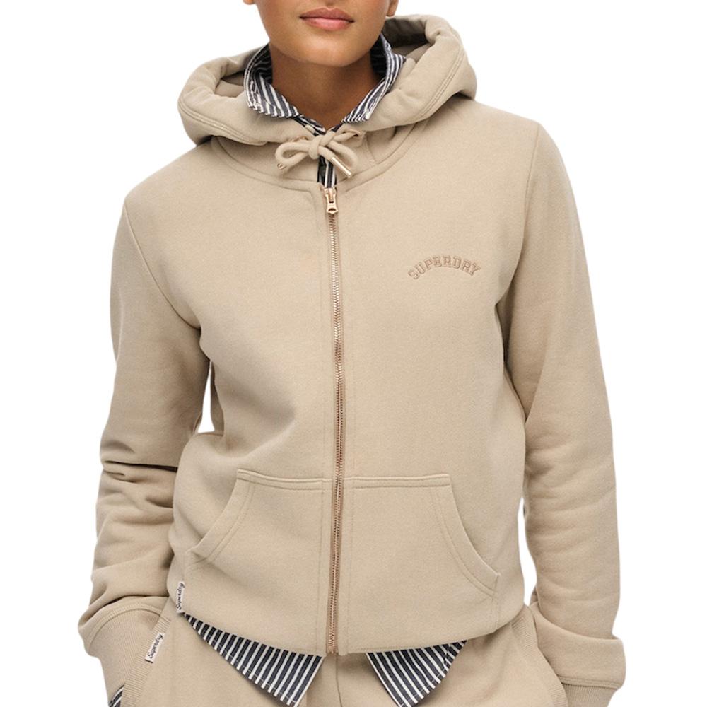 Sweat Zippé Beige Femme Superdry Essential pas cher