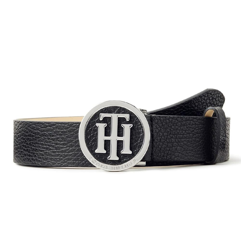 Ceinture Noire Femme Tommy Hilfiger Round pas cher