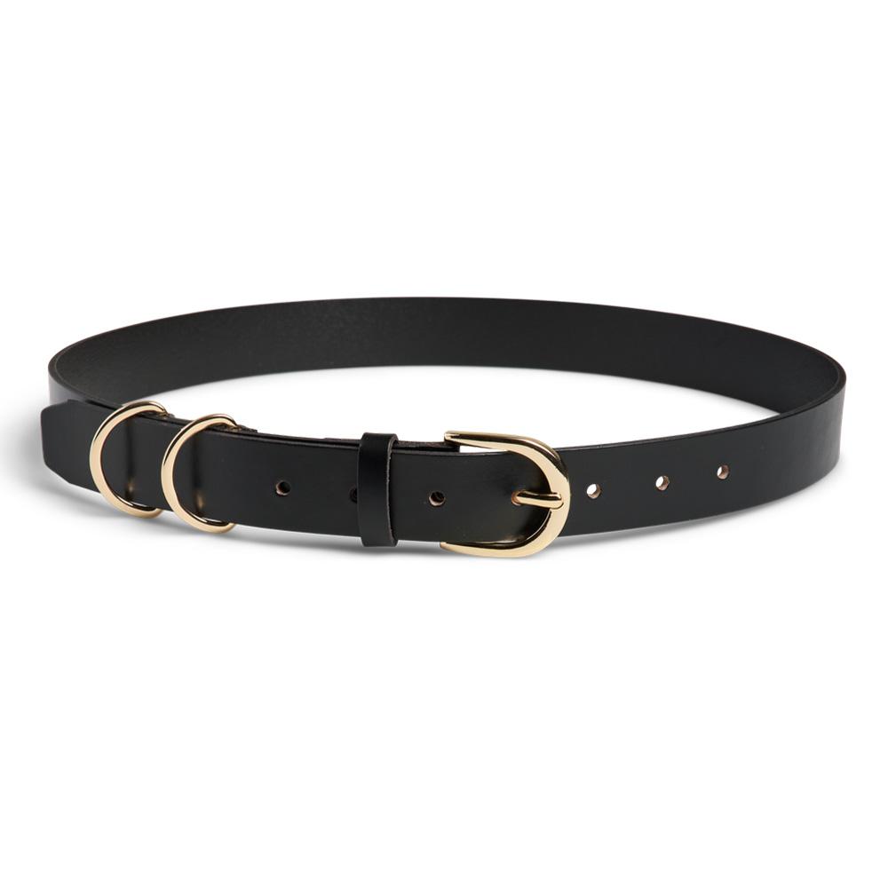 Ceinture Noire Femme Pieces Janni Leather pas cher
