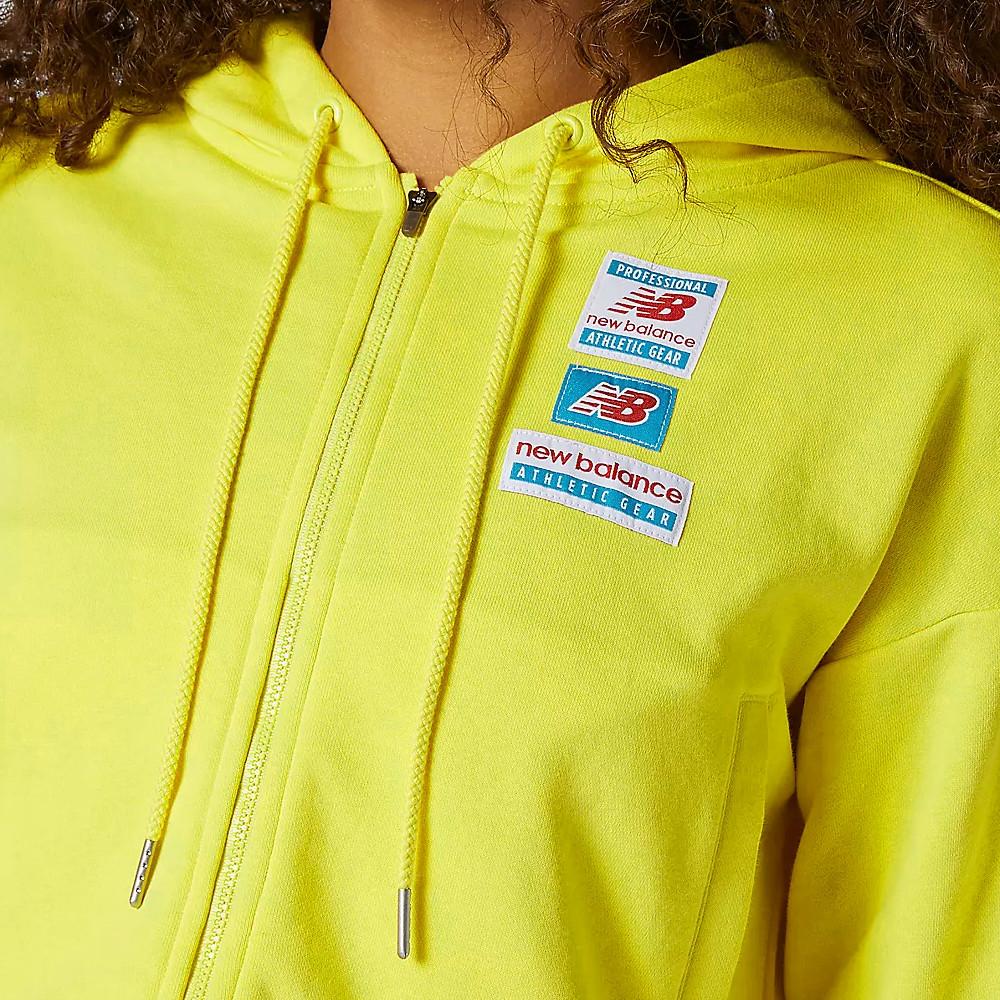 Sweat zippé Jaune Femme New Balance Essential vue 3