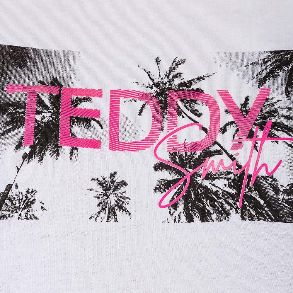 T-shirt Blanc Femme Teddy Smith Palmy vue 3