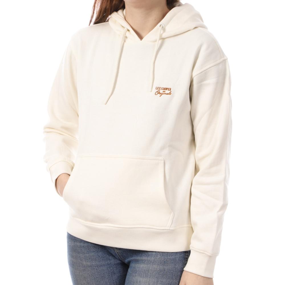 Sweat à capuche Écru Femme Lee Cooper Octavia pas cher