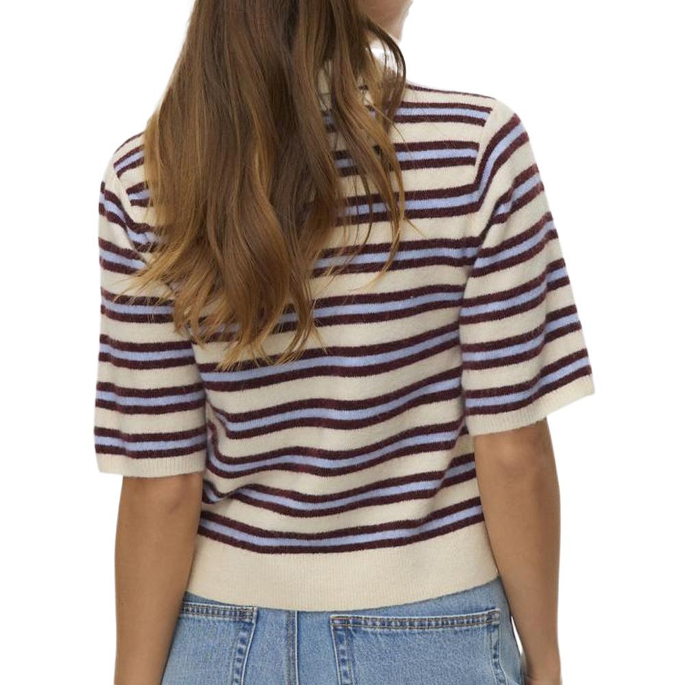 Pull Beige/Bleu/Bordeaux Femme Vero Moda Vmocanna vue 2