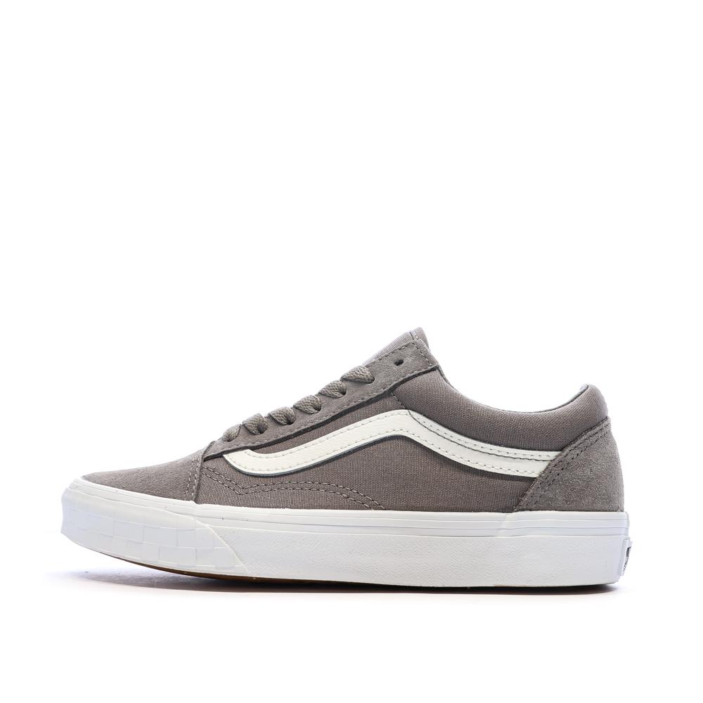 Baskets Grise Femme Vans Old Skool Check Bumper pas cher