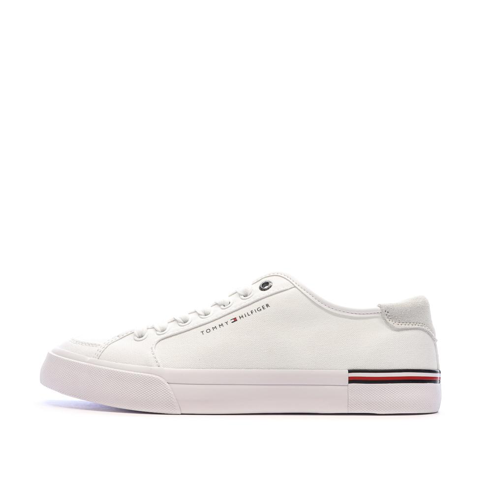 Baskets Blanches Homme Tommy Hilfiger Core Corporate Vulc pas cher