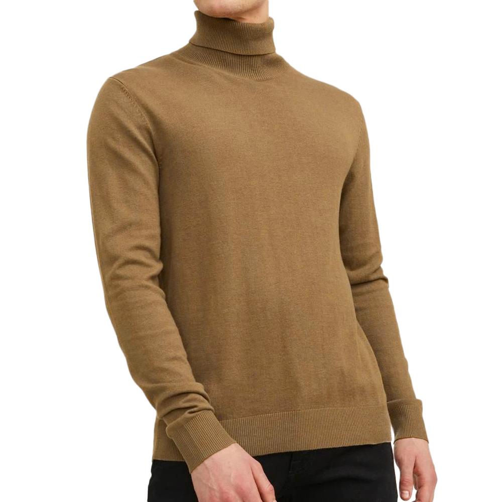 Pull Col roulé Marron Homme Jack & Jones Roll pas cher