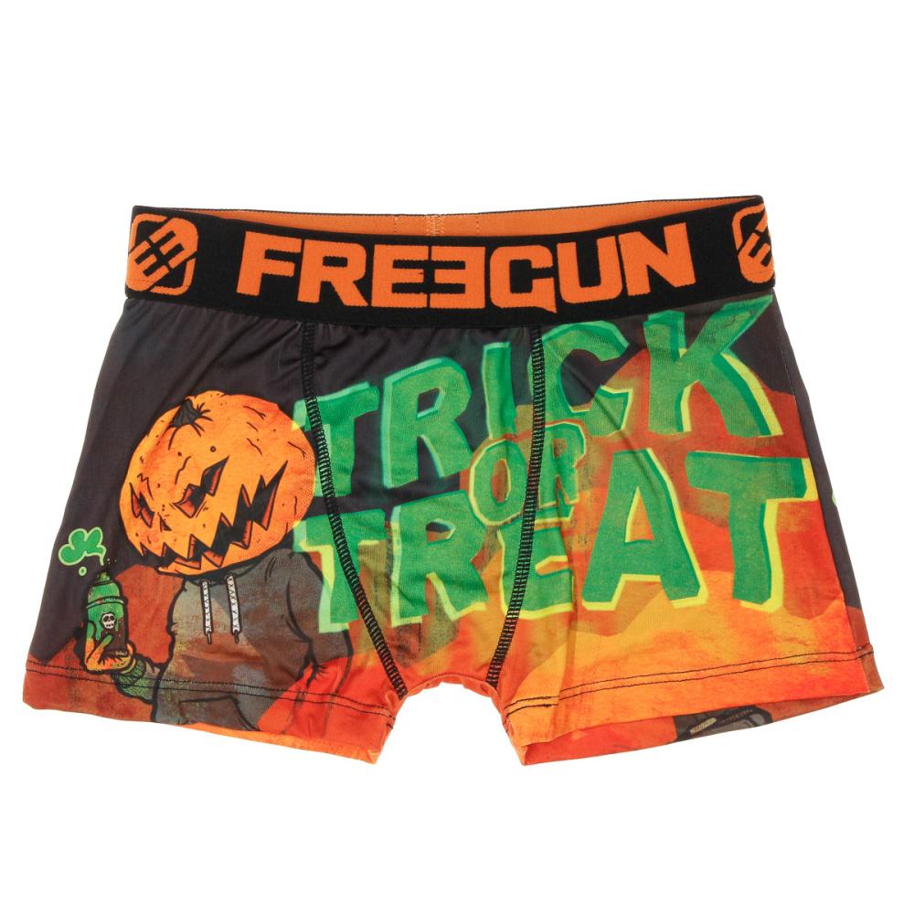 Boxer Noir/Orange/Vert Garçon Freegun Halloween pas cher