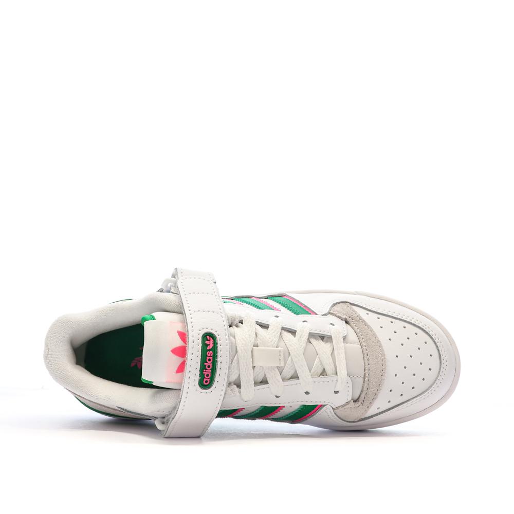 Baskets Blanches/Vertes Femme Adidas Forum Low vue 4