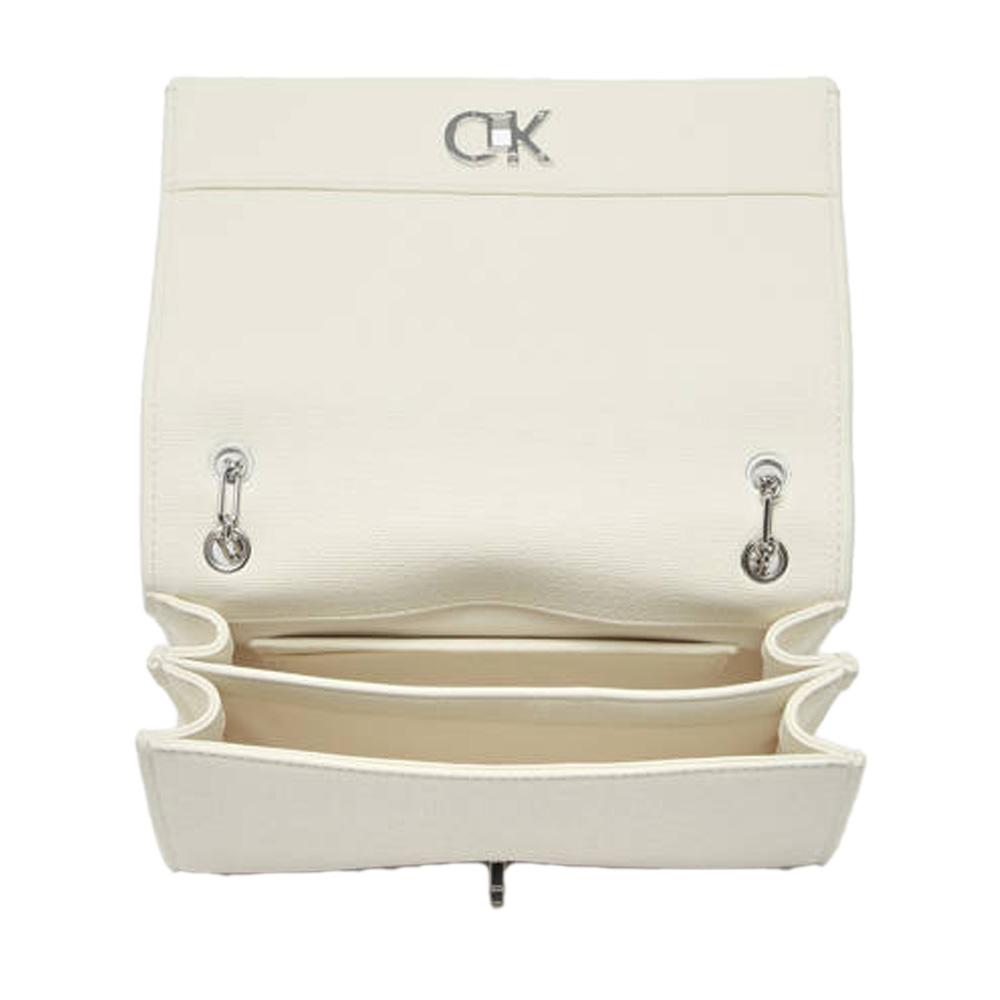 Sac à Main Ecru Femme Calvin Klein Jeans Ck Medium Conv Chain vue 3