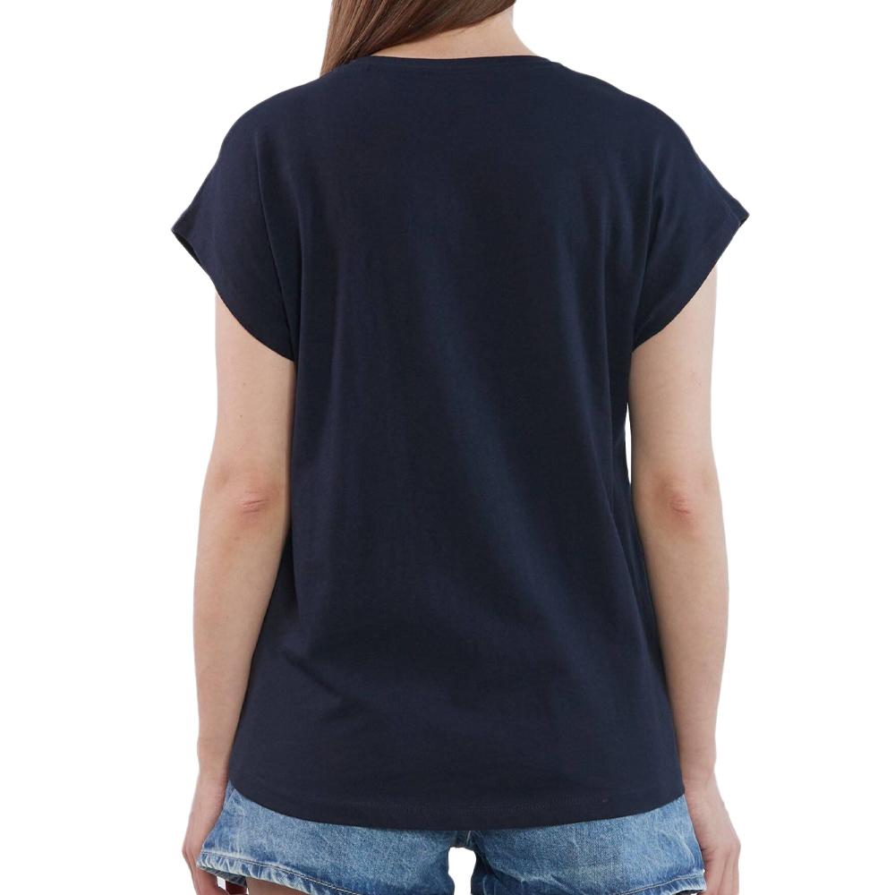 T-shirt Marine Femme Pepe jeans Bloom vue 2
