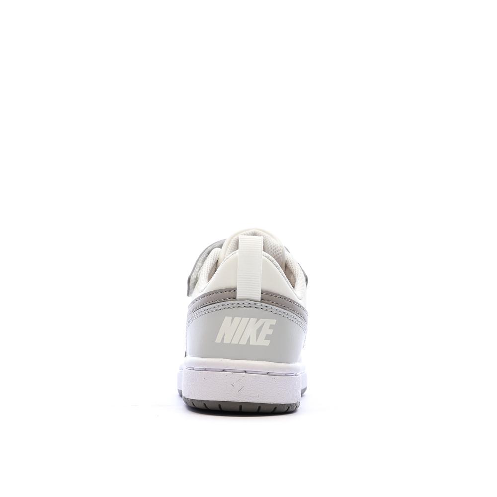Baskets Blanches/Grises Garçon Nike Court Borough Low vue 3