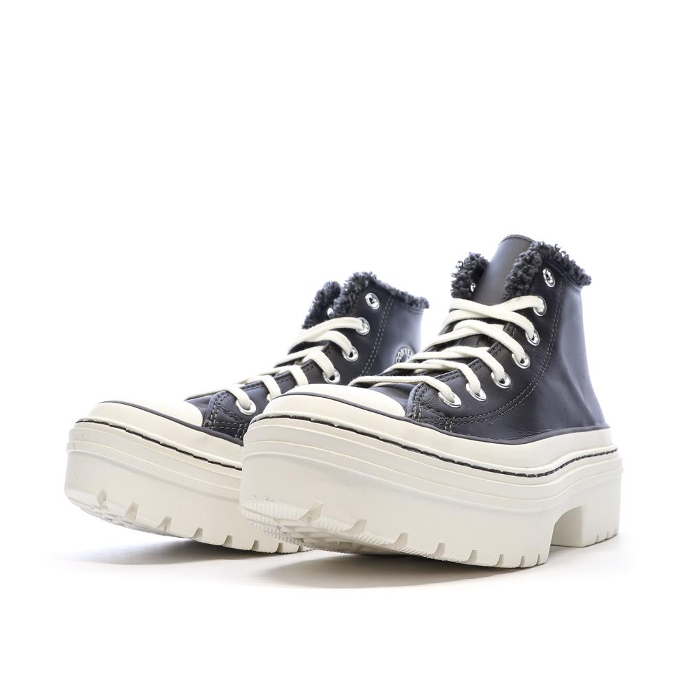 Baskets Noires Femme Converse Chuck Taylor All Star Lugged vue 6