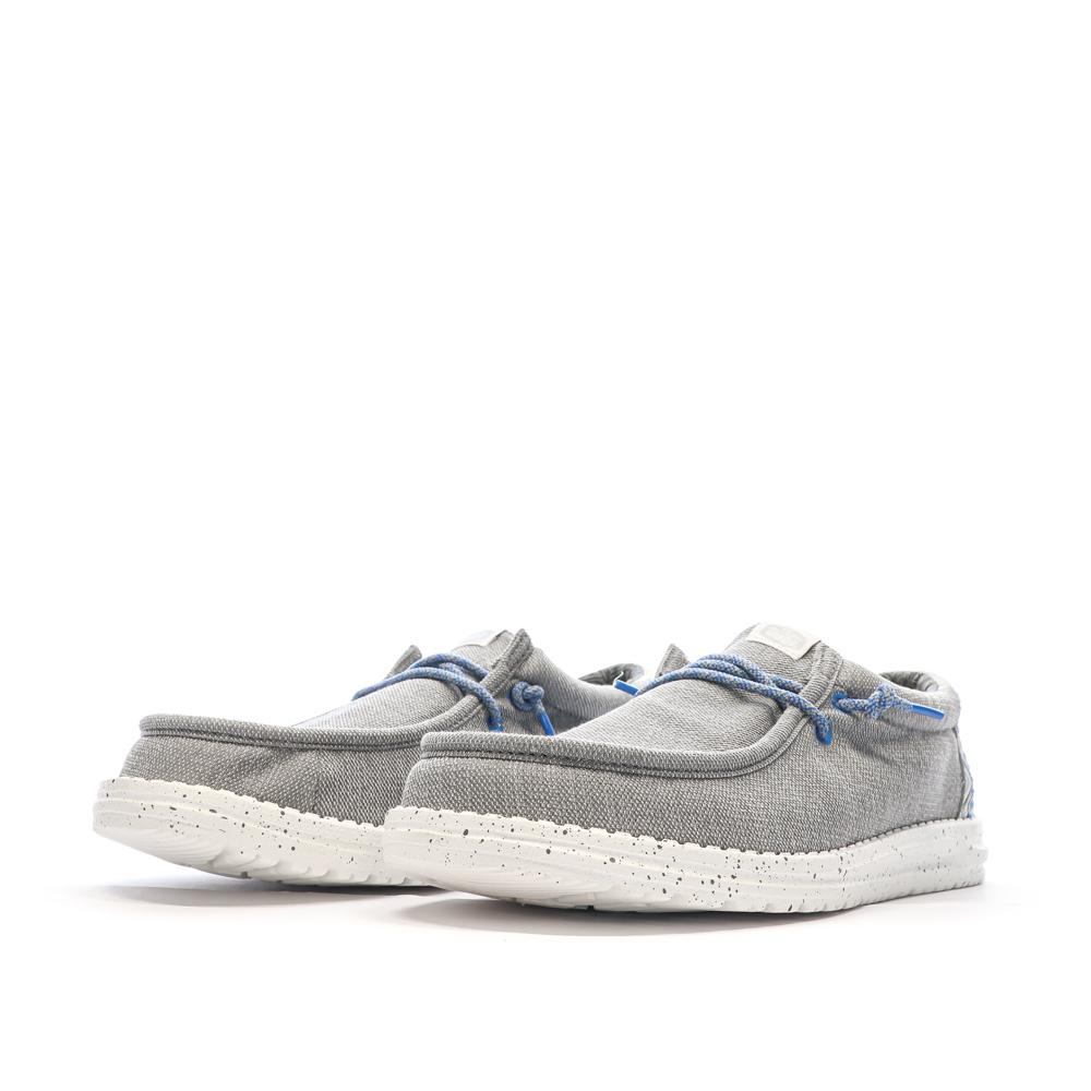 Chaussures Grises Clair Homme Hey Dude Wally 40716 vue 6
