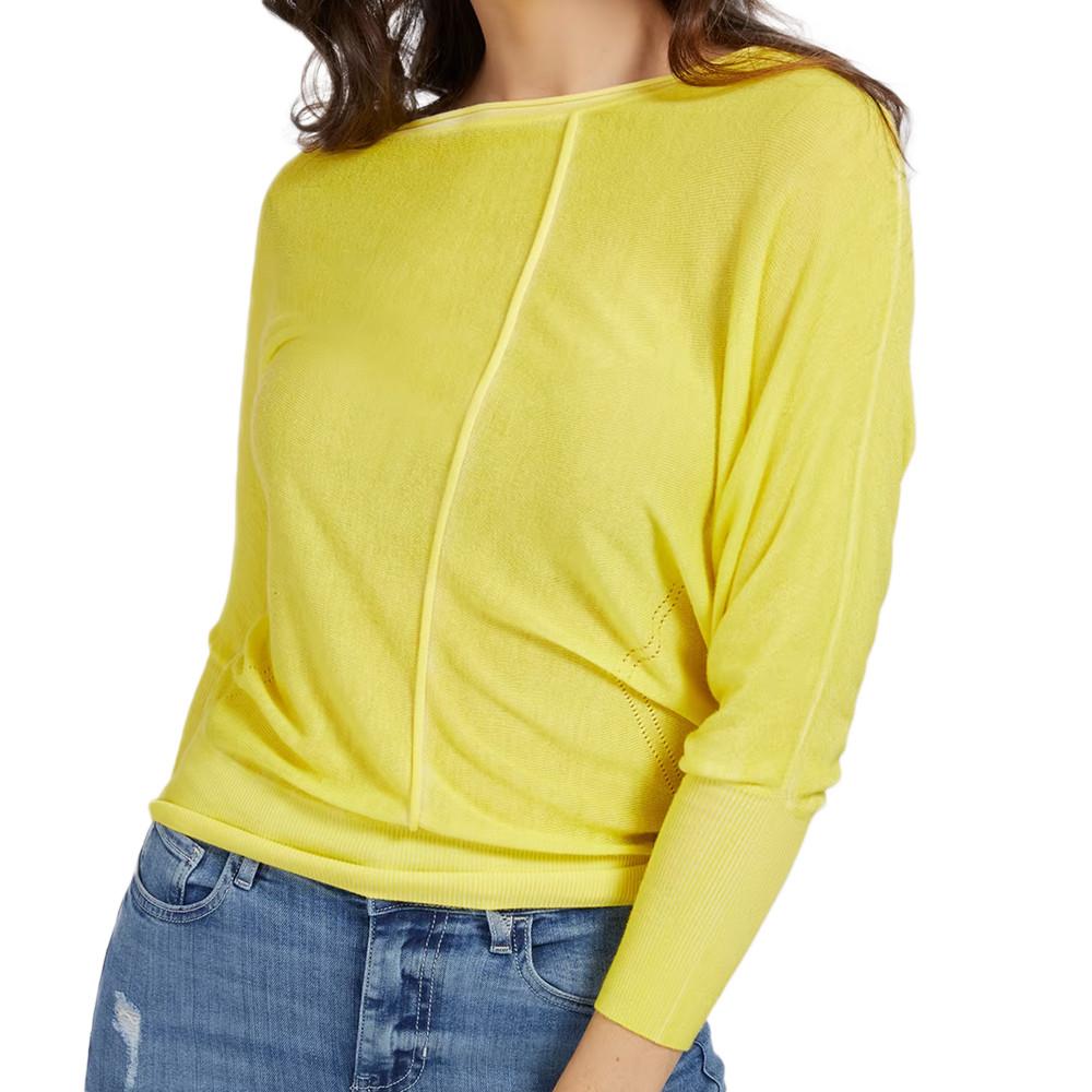 Pull Jaune Asymétrique Femme Guess pas cher