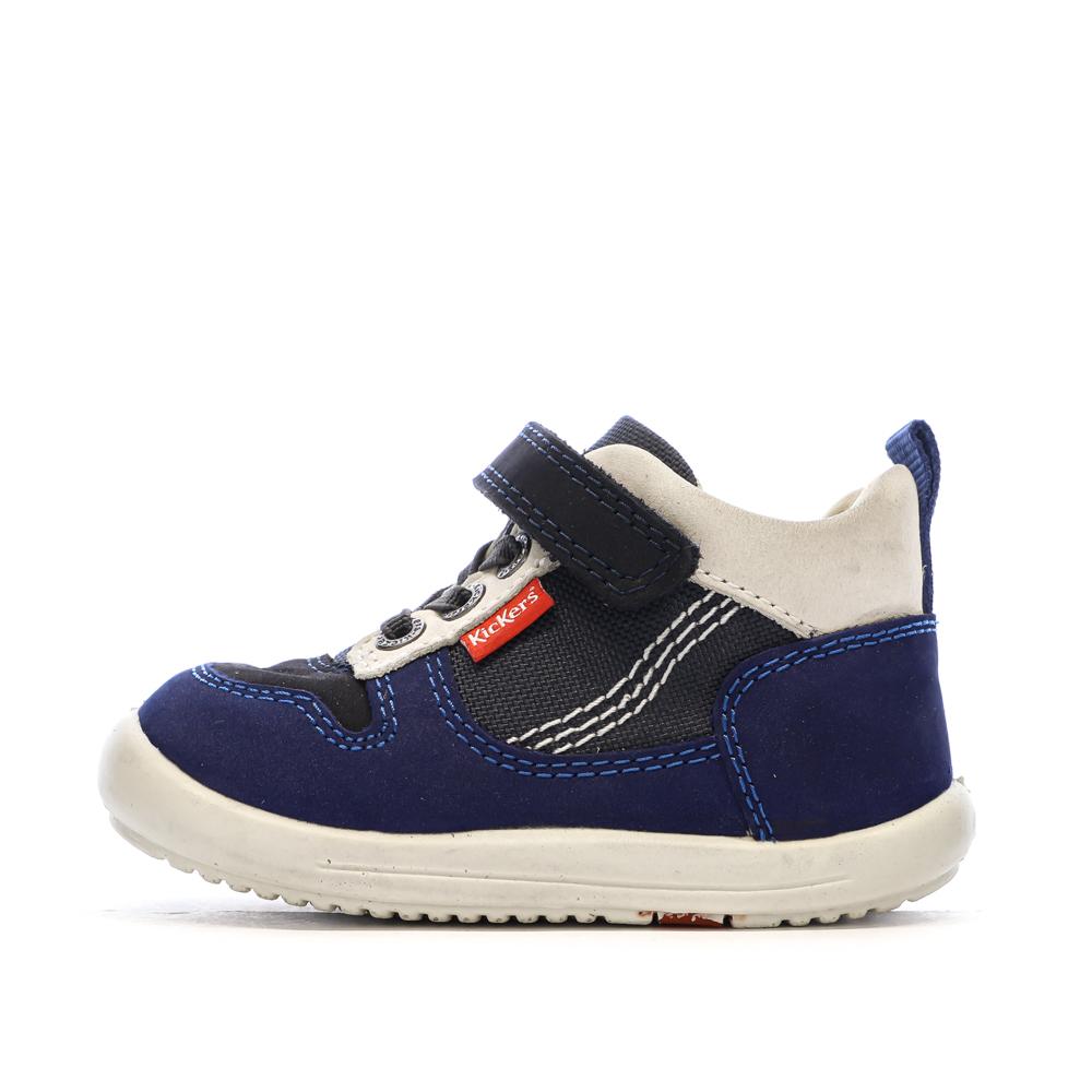 Baskets Hautes Marine Garçon Kickers Bottillon pas cher