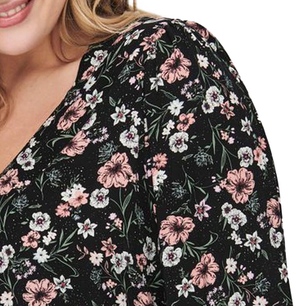 Robe Noir à fleurs Femme Only Carmakoma Zelma vue 3