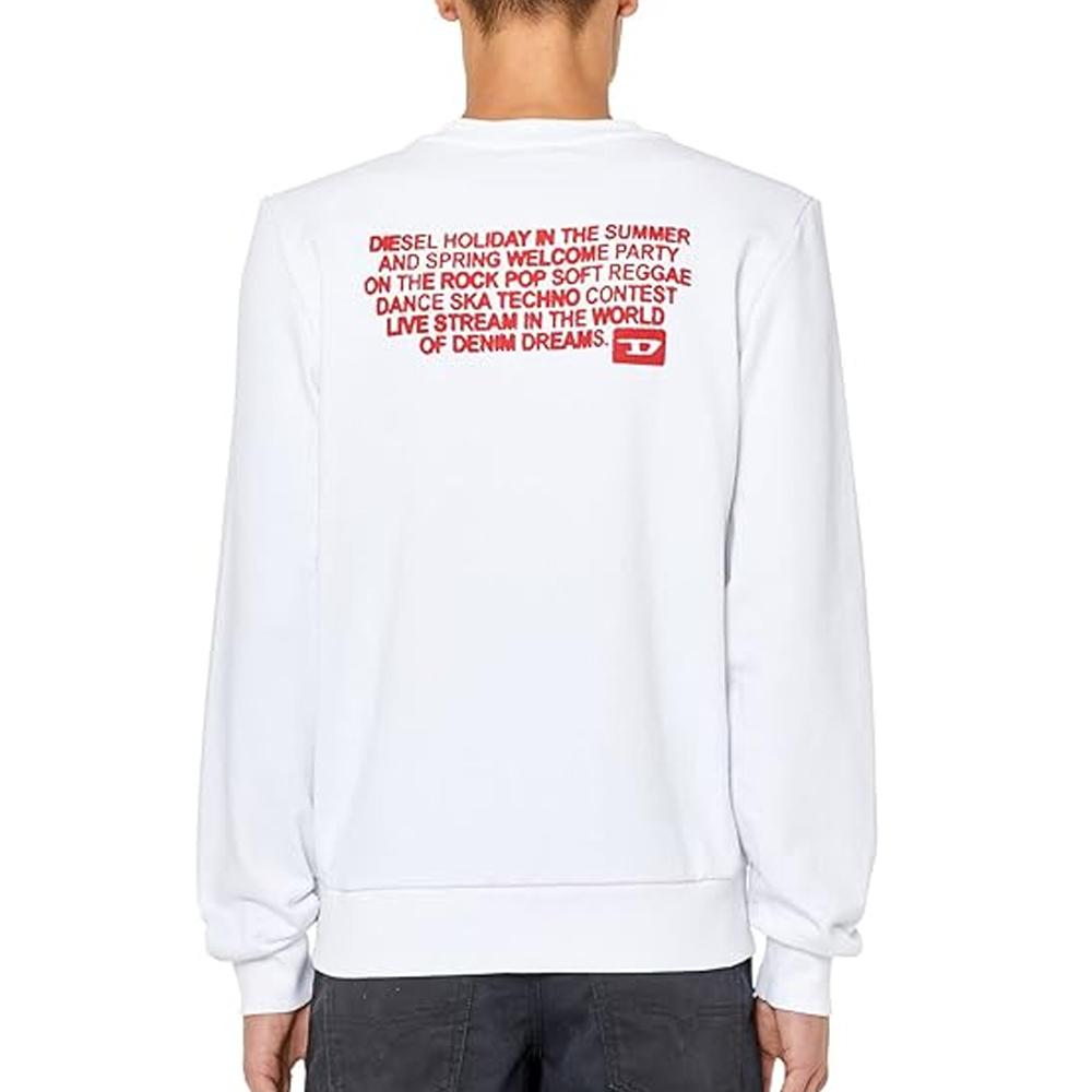 Sweat Blanc Homme Diesel Ginn 100 vue 2