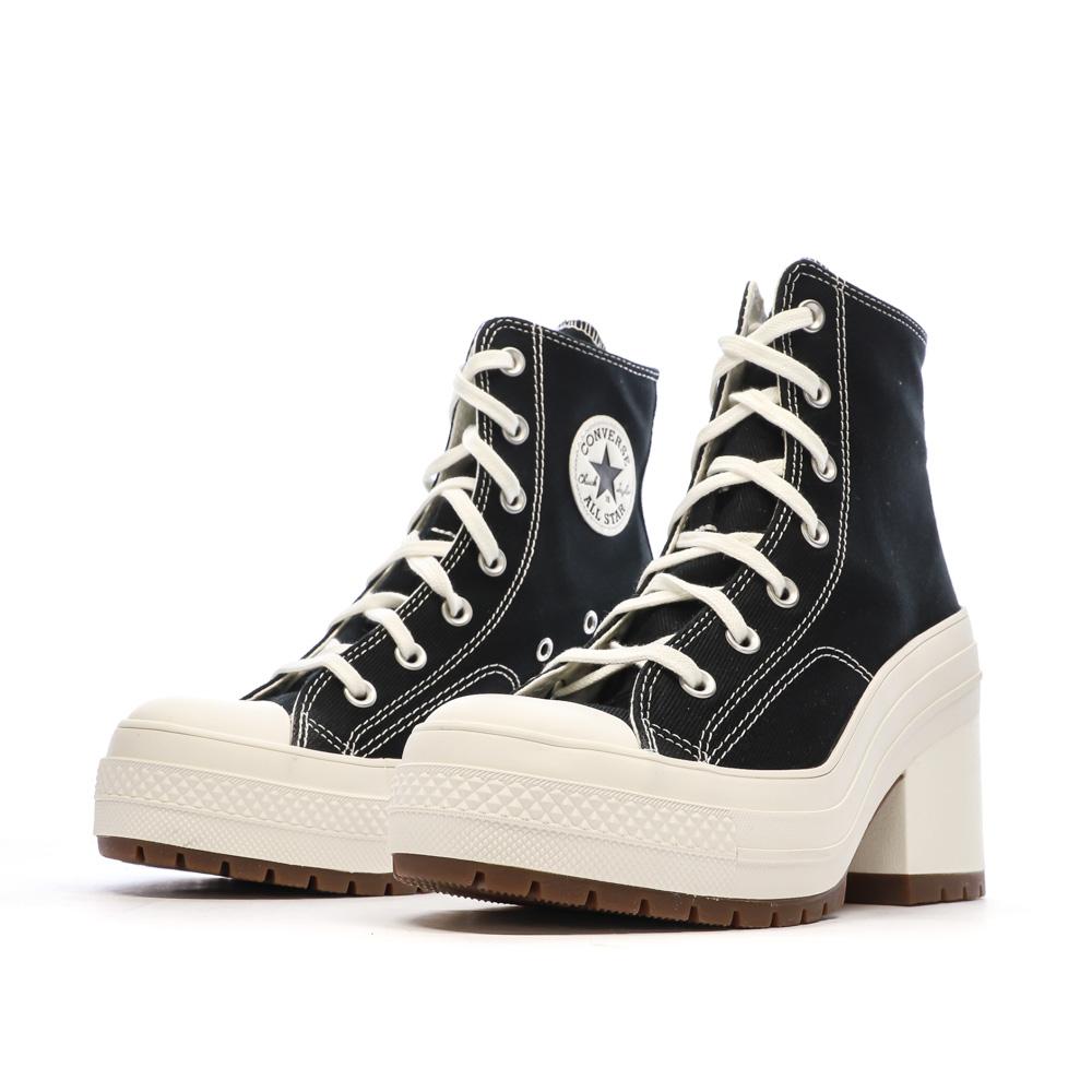 Baskets Noire/Blanche Femme Converse De Luxe Heel vue 6