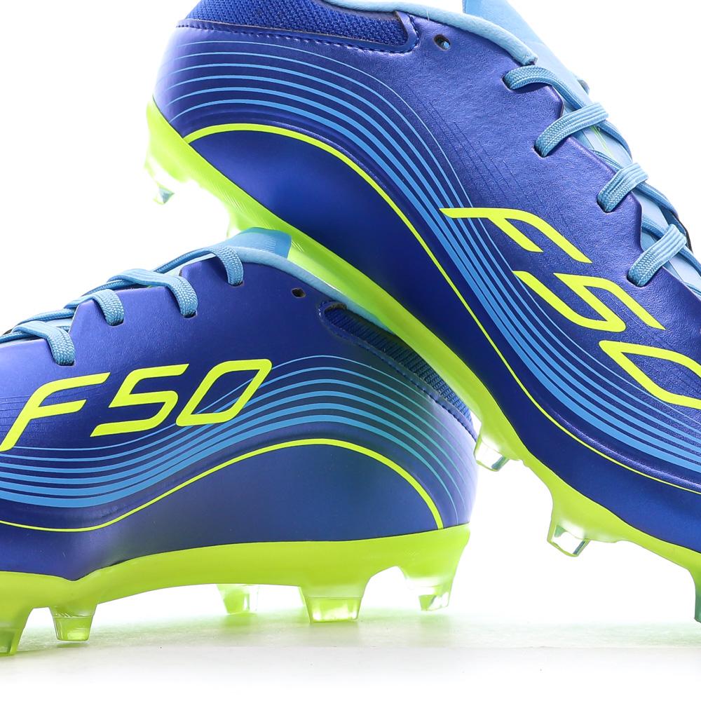 Chaussures de Foot Bleu/Jaune Adidas F50 Messi League FG/MG vue 7