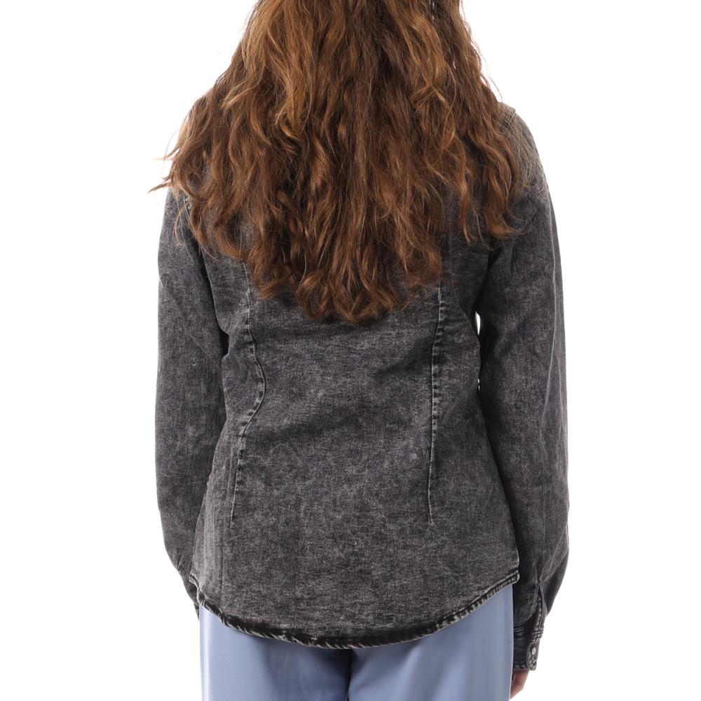 Chemise en Jean Noir Femme Monday Premium Bleach vue 2