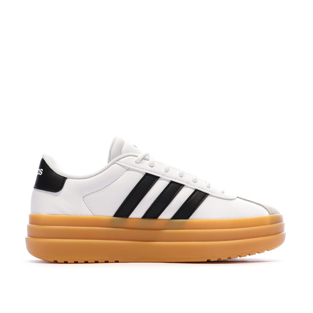 Baskets Blanc/Noir Femme Adidas Court Bold vue 2