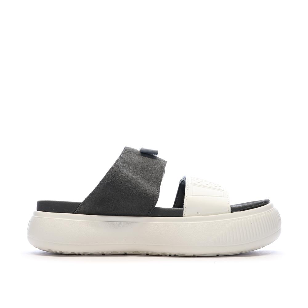 Claquettes Beige/Noire Femme Puma Suede vue 2