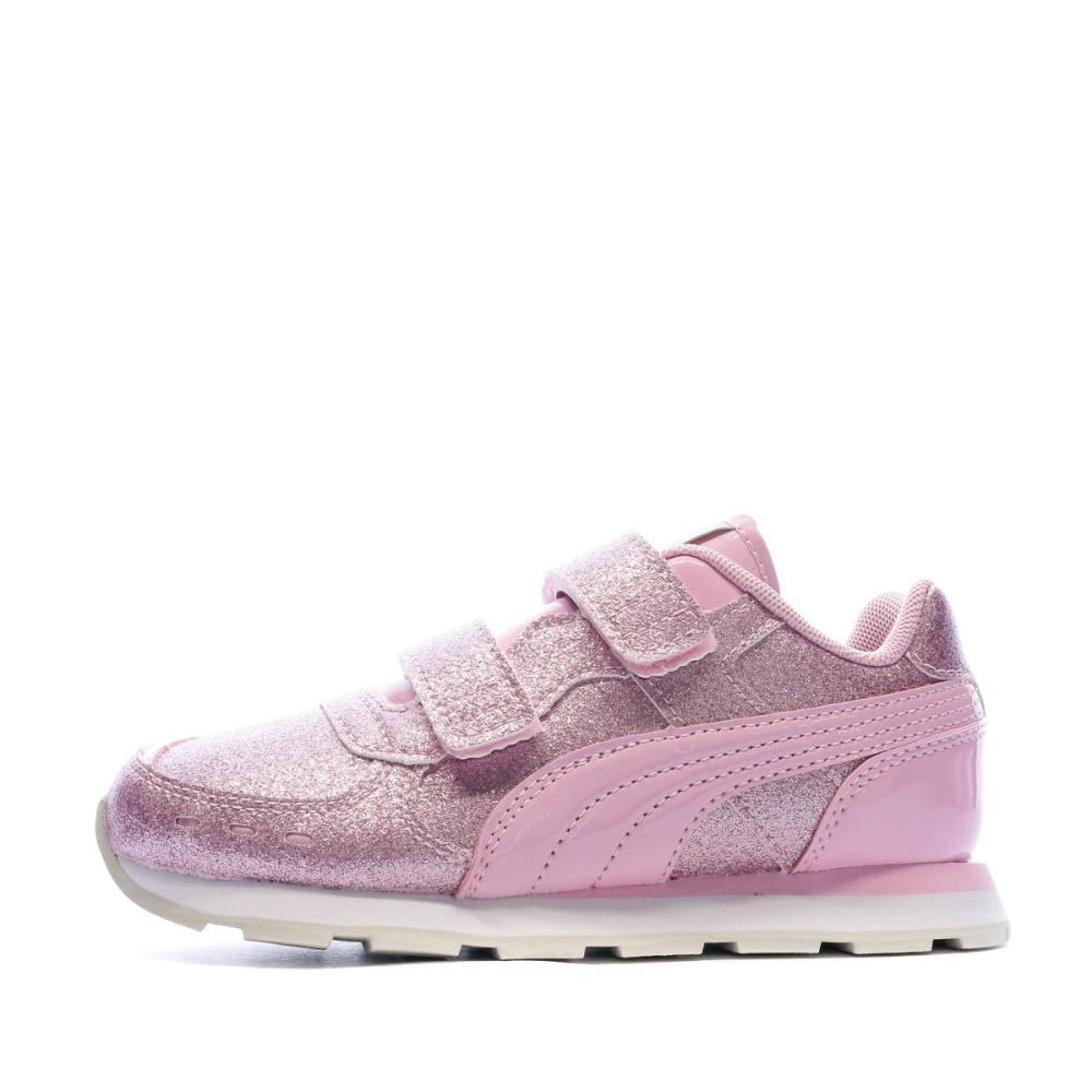 Baskets Rose/Mauve Fille Puma VISTA GLITZ pas cher