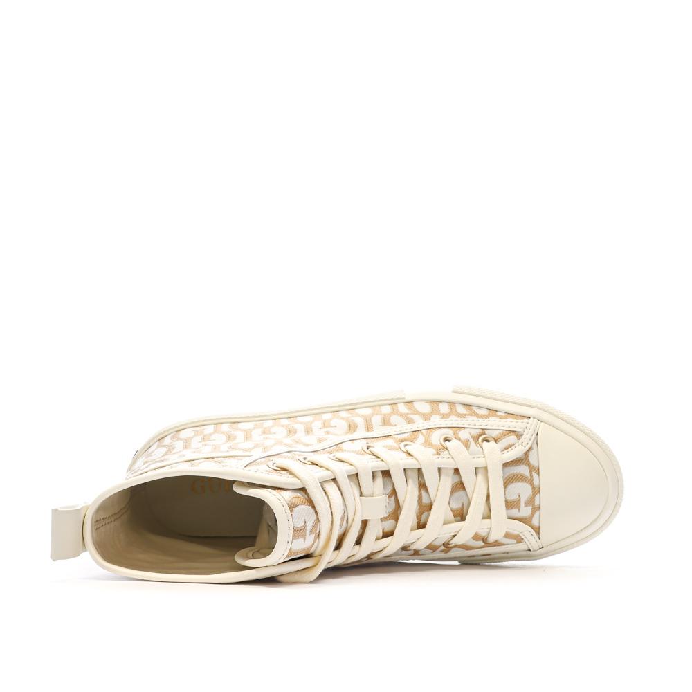 Baskets Blanches/Marron Femme Guess Colyn vue 4