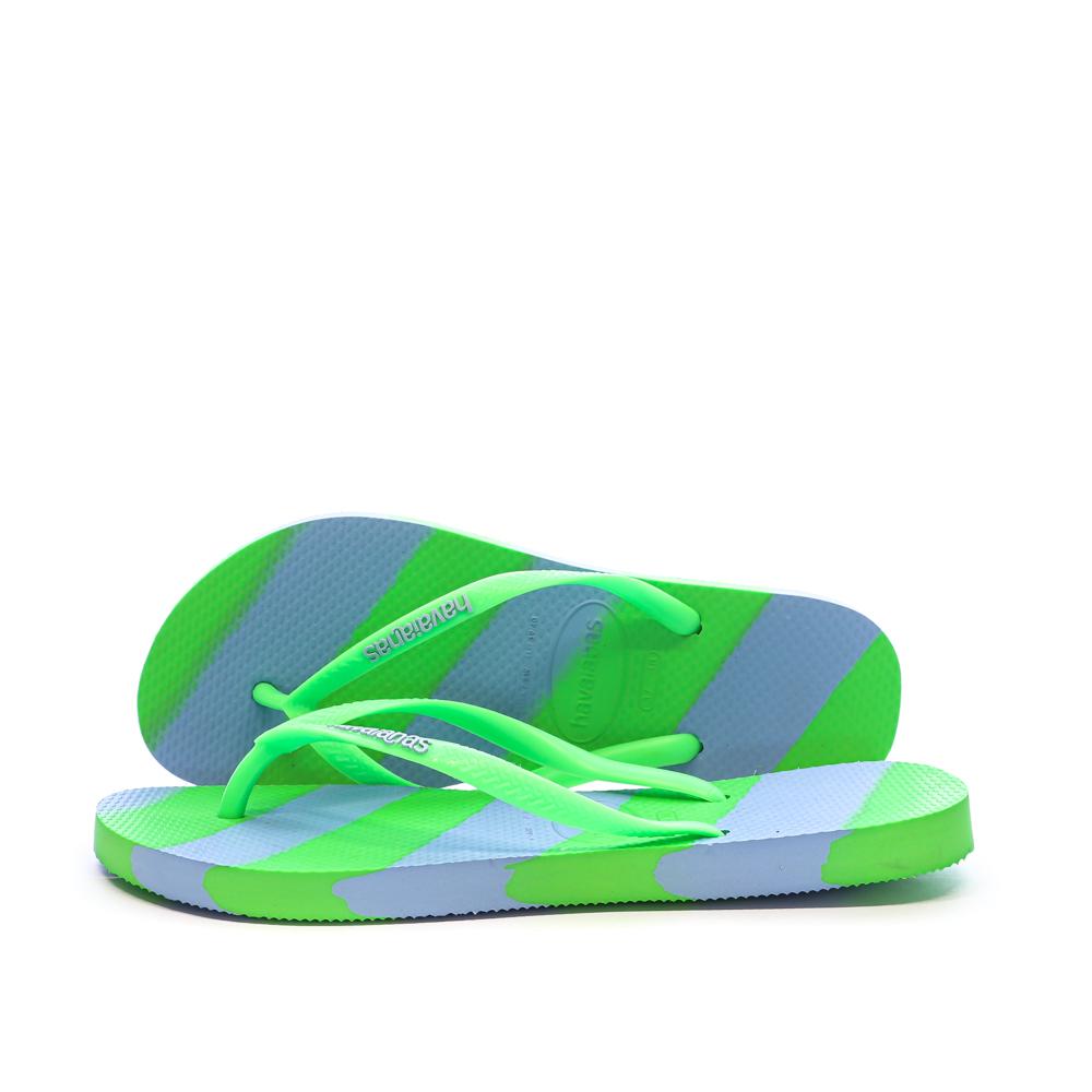 Tongs Bleu/Vert Femme Havaianas Slim Color Fun Infrad pas cher
