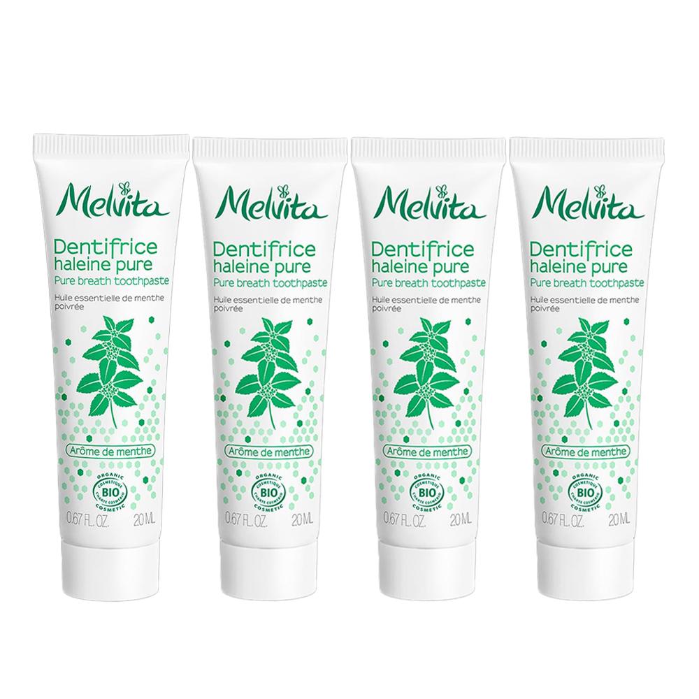 Lot de 4 Dentifrices Haleine Fraiche Bio Melvita 20ml pas cher