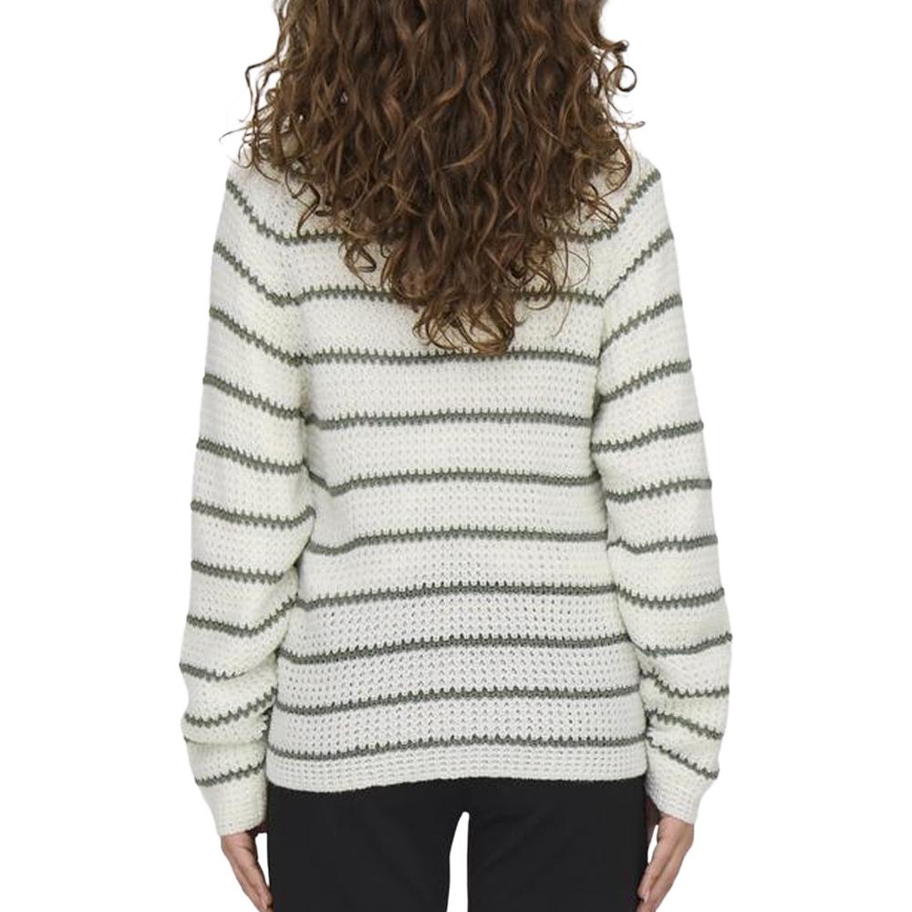 Pull Blanc/Kaki Femme JDY Ellen vue 2