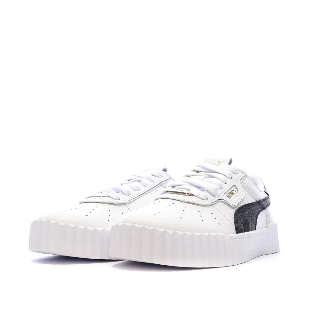 Baskets Blanc/Noir Femme Puma Carina 3.0 Luxe vue 6