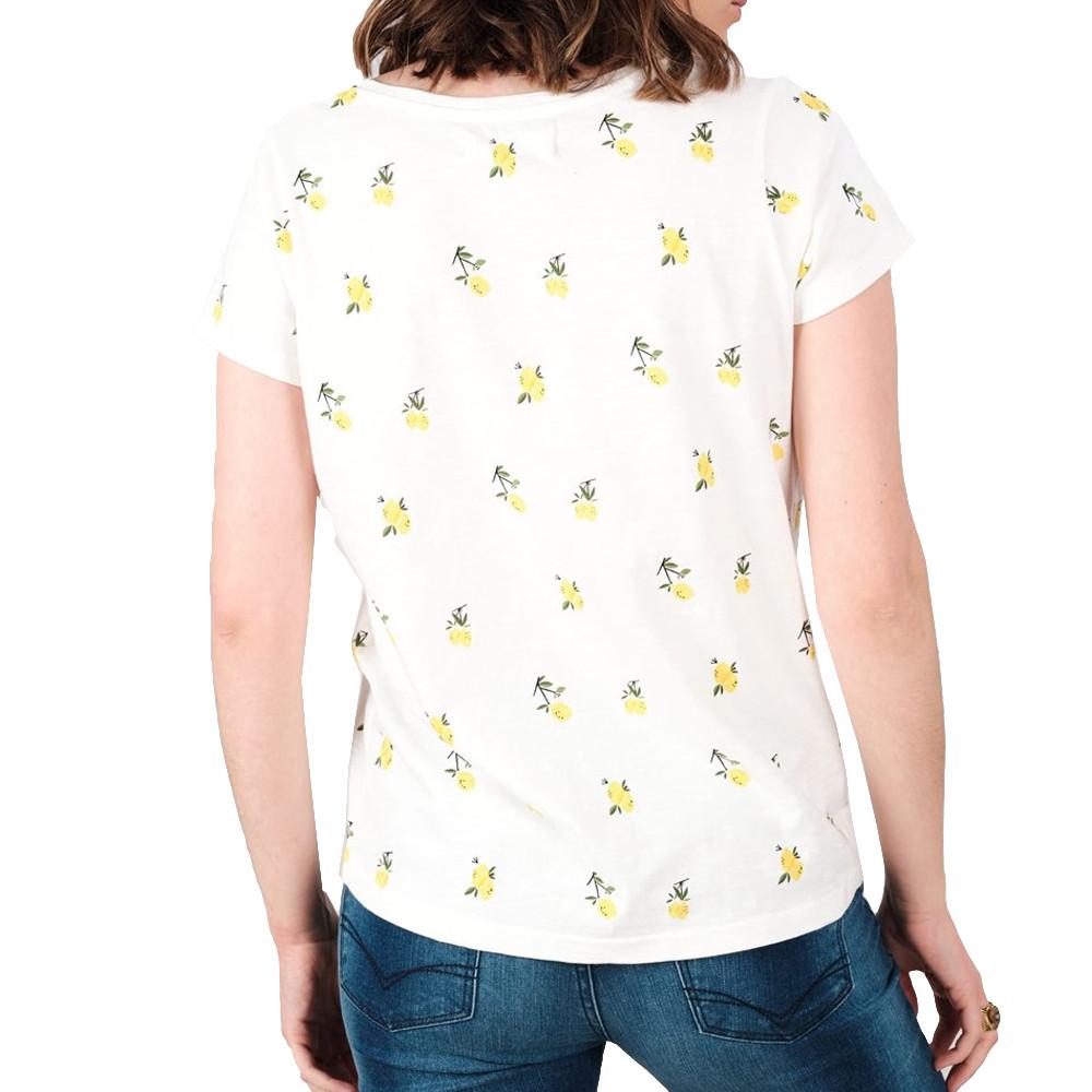 T-shirt Blanc/Citron Femme Deeluxe Nady vue 2