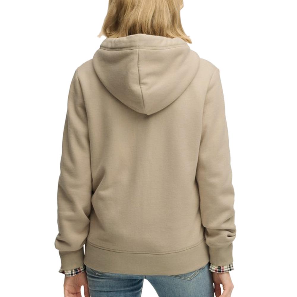Sweat Taupe Femme Superdry Essential Logo Ziphood Hb vue 2