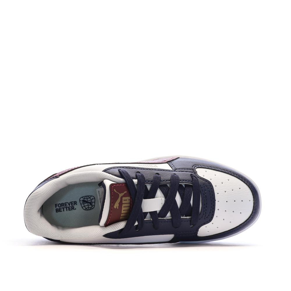 Baskets Blanches/Bordeaux/Noires Garçon Puma Caven vue 4