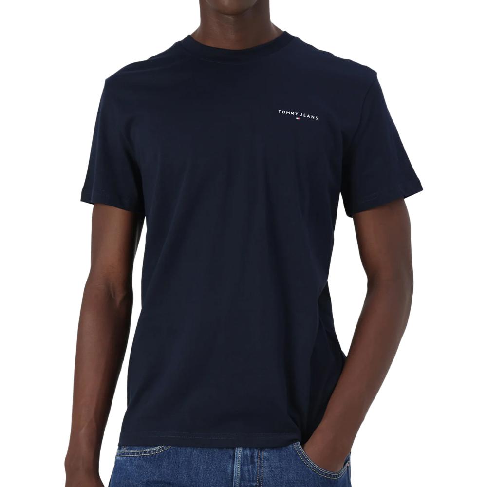 T-shirts Marine Homme Tommy Hilfiger Slim Linear Chest pas cher