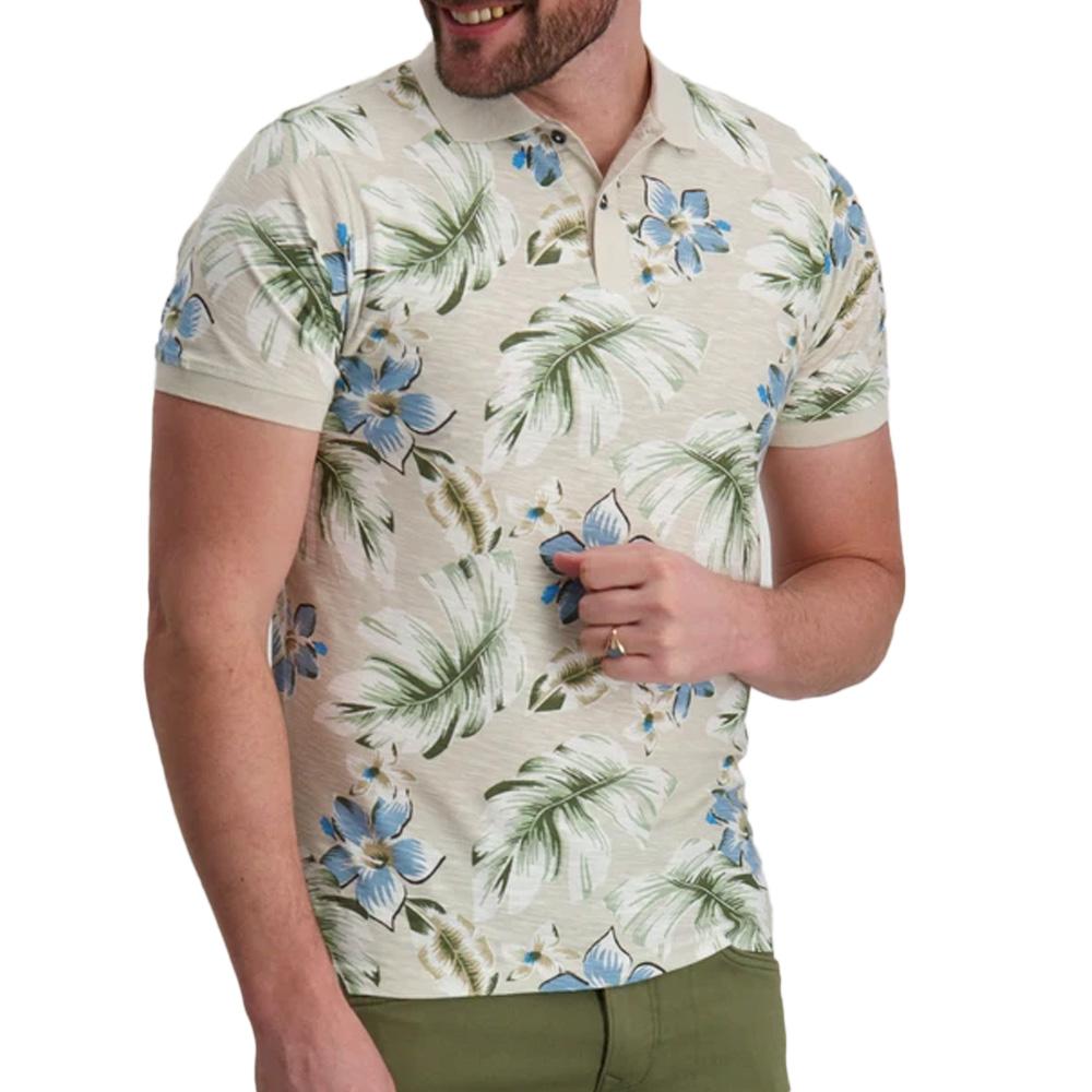 Polo Beige à Motifs Homme Petrol Industries POL908 pas cher