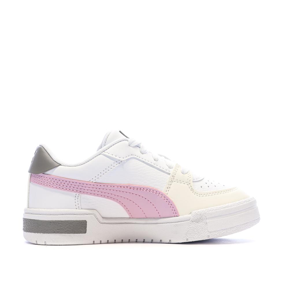 Baskets Blanches/Roses Fille Puma Ca Pro vue 2