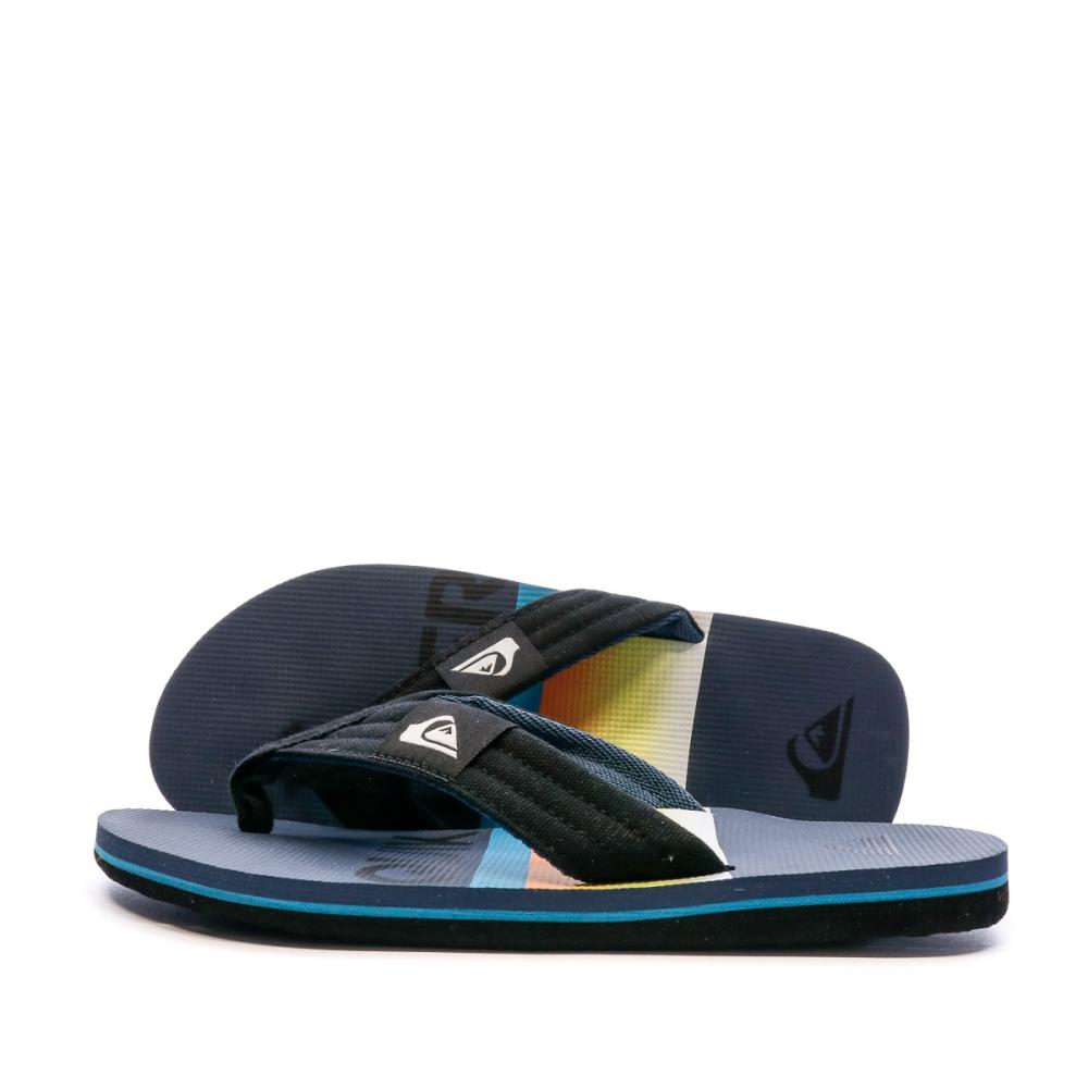 Tongs Bleu/Orange Garçon/Homme Quiksilver Molokaï Layback pas cher
