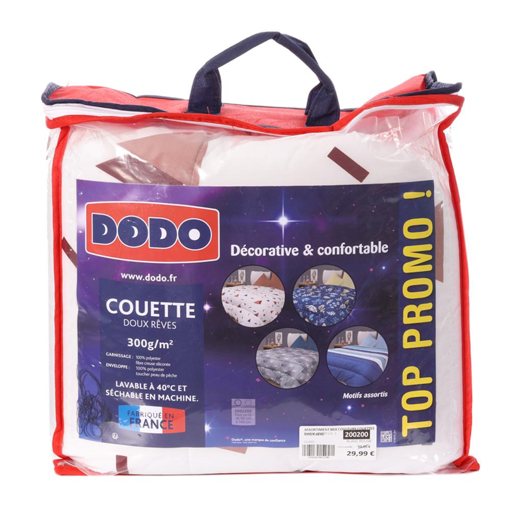 Couette Blanche/Orange Dodo Doux Rêve 200x200 pas cher