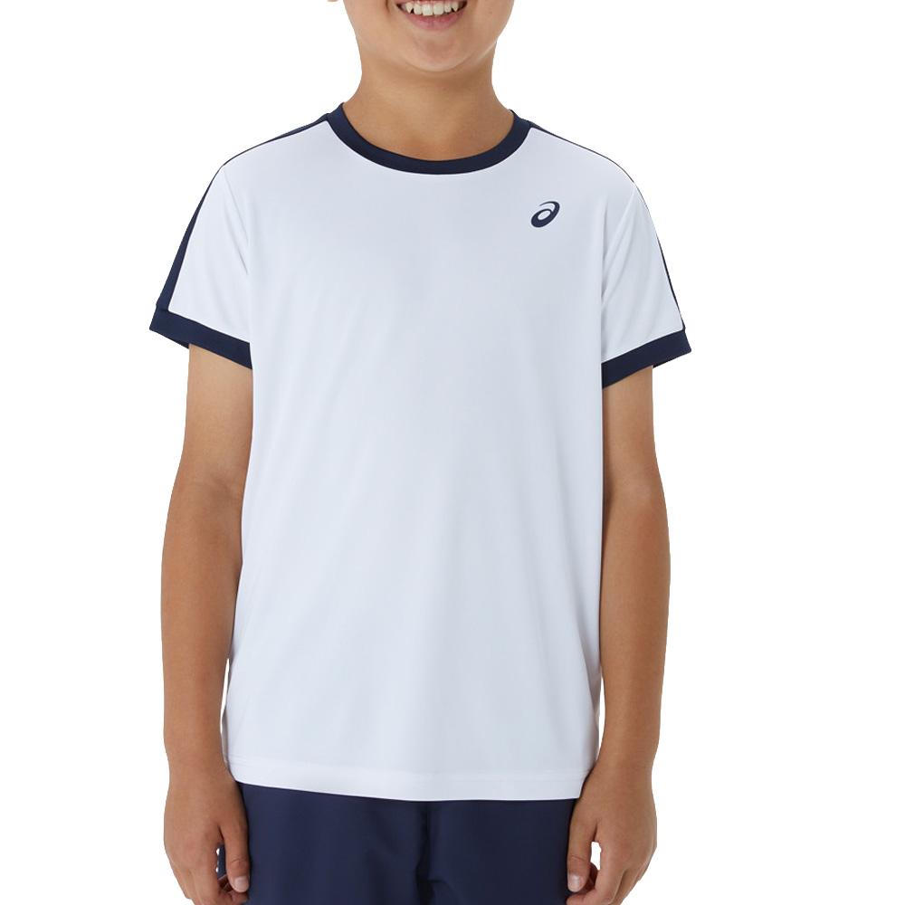 T-Shirt Blanc/Marine Garçon Asics 2044A044 pas cher