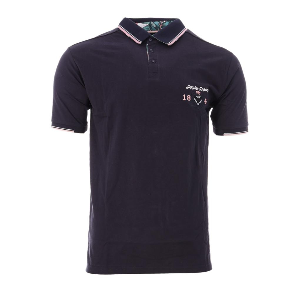Polo Noir Homme Rugby SOWETO pas cher