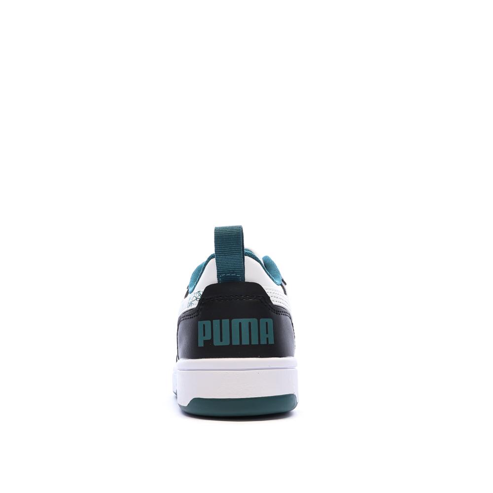 Baskets Noires/Blanches/Vertes Garçon Puma Rebound V6 vue 3