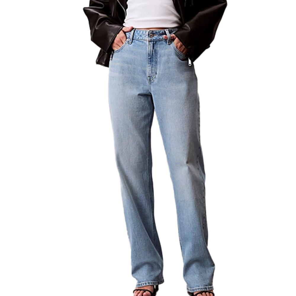 Jean Bleu Femme Calvin Klein Jeans High Rise VLQ pas cher