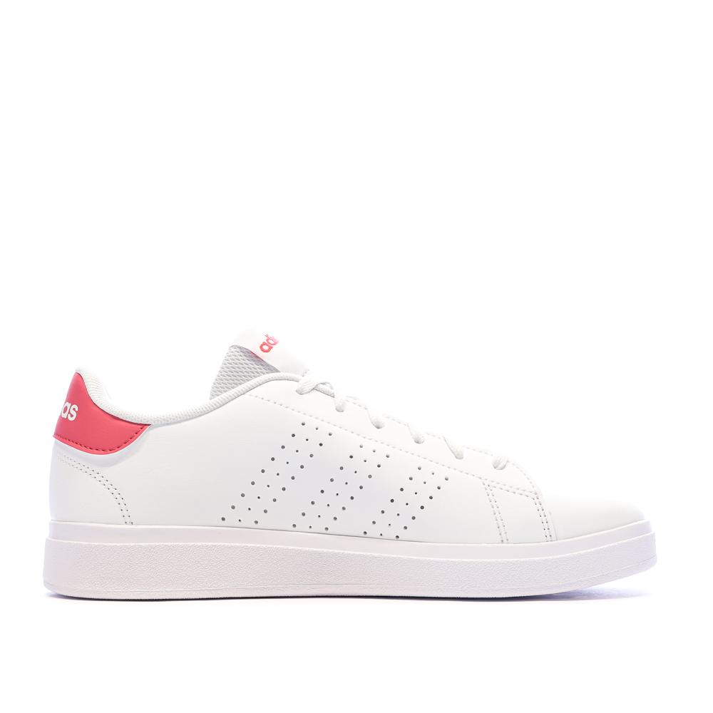 Baskets Blanc/Rose Fille Adidas Advantage vue 2
